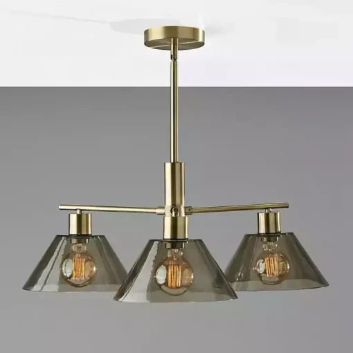 Gold Smoked Glass Chandelier
