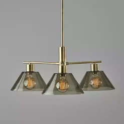 Gold Smoked Glass Chandelier