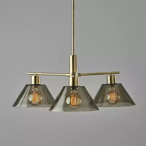 Gold Smoked Glass Chandelier