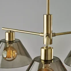 Gold Smoked Glass Chandelier