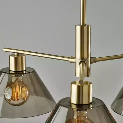 Gold Smoked Glass Chandelier