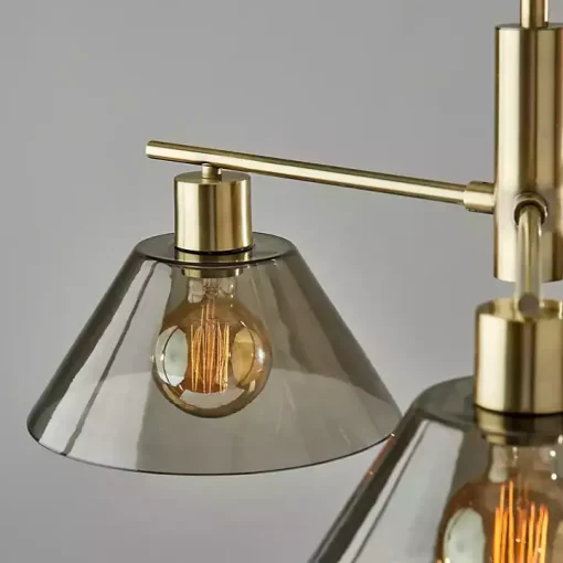 Gold Smoked Glass Chandelier