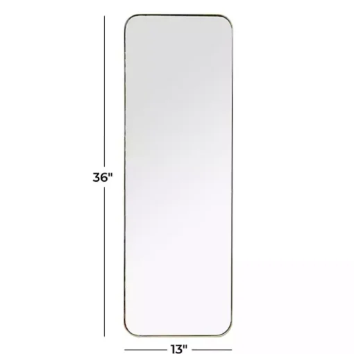 Gold Thin Iron Frame Curved Corner Mirror