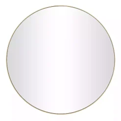 Gold Wood Round Frame Mirror