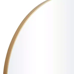 Gold Wood Round Frame Mirror