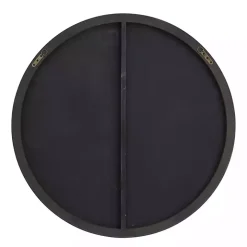 Gold Wood Round Frame Mirror