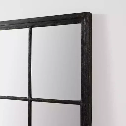 Grande Black Window Pane Leaner Mirror