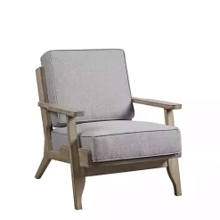 Gray and Distressed Wooden Malibu Accent Chair
