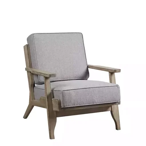 Gray and Distressed Wooden Malibu Accent Chair