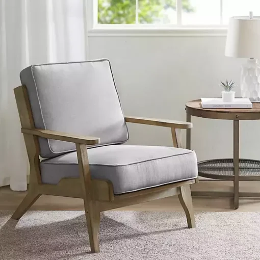 Gray and Distressed Wooden Malibu Accent Chair