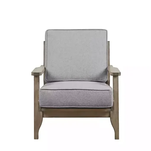 Gray and Distressed Wooden Malibu Accent Chair