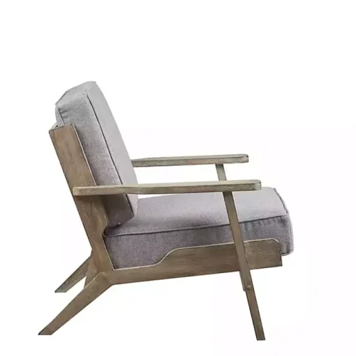 Gray and Distressed Wooden Malibu Accent Chair
