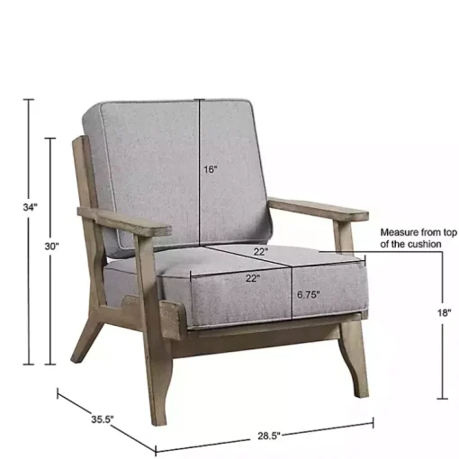 Gray and Distressed Wooden Malibu Accent Chair