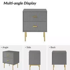 Gray and Gold Modern Ceandro Nightstand