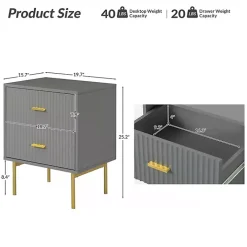 Gray and Gold Modern Ceandro Nightstand