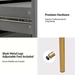 Gray and Gold Modern Ceandro Nightstand