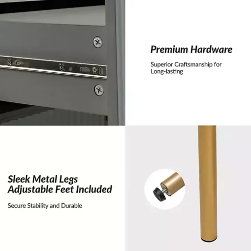 Gray and Gold Modern Ceandro Nightstand