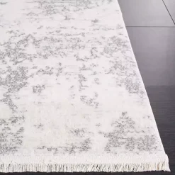 Gray and Ivory Whisper Abstract Runner, 2x8