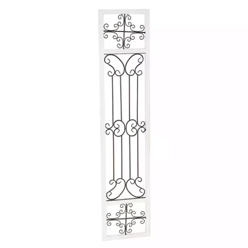 Gray Angelic Scrollwork Panel Wall Plaque