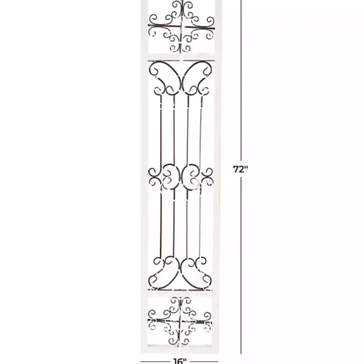 Gray Angelic Scrollwork Panel Wall Plaque