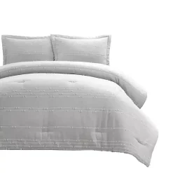 Gray Clipped Stripe 3-pc. Cali King Comforter Set