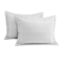 Gray Clipped Stripe 3-pc. Cali King Comforter Set