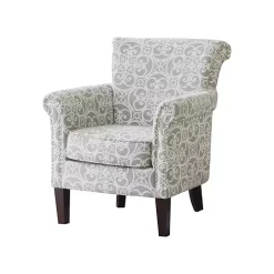 Gray Fretwork Accent Club Chair