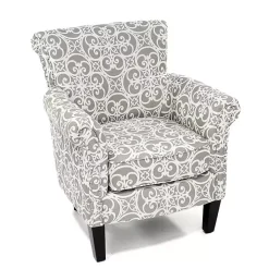 Gray Fretwork Accent Club Chair