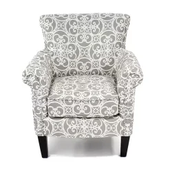 Gray Fretwork Accent Club Chair