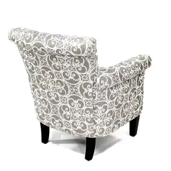 Gray Fretwork Accent Club Chair