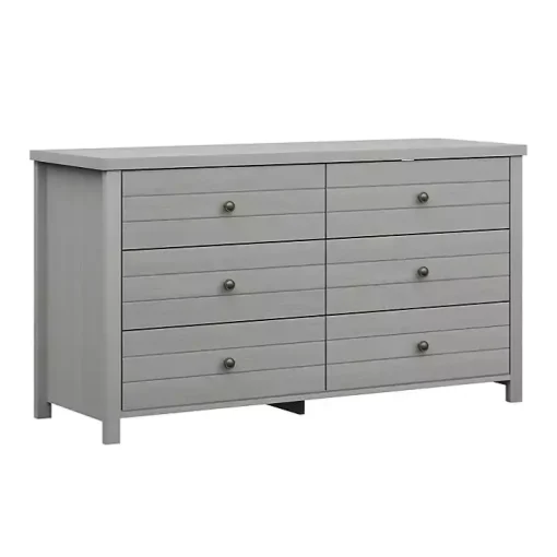 Gray Harmony 6-Drawer Wood Dresser