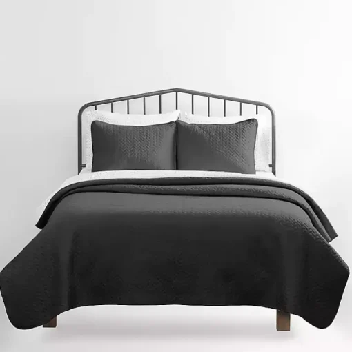 Gray Herring 3-pc. Queen Quilted Coverlet Set