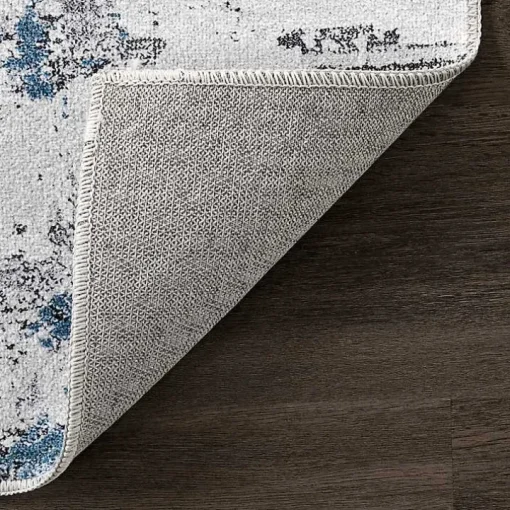Gray Modern Abstract Washable Runner