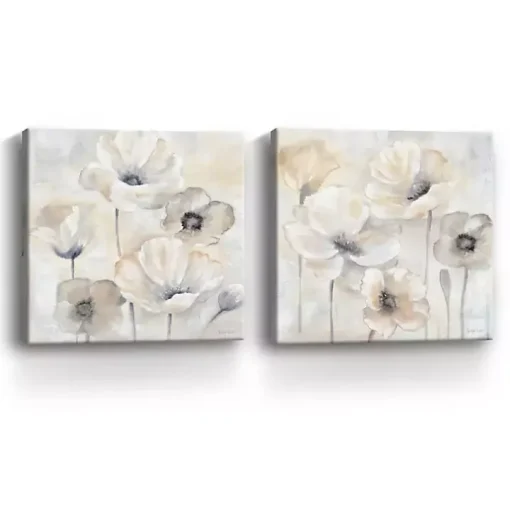Gray Poppy Garden 2-pc. Canvas Art Set, 30x30 in.