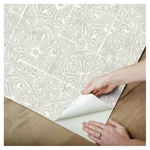 Gray Provincial Tiles Peel & Stick Wallpaper