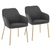 Gray Upholstered Daniella Dining Chairs, Set of 2
