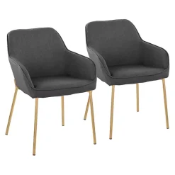 Gray Upholstered Daniella Dining Chairs, Set of 2