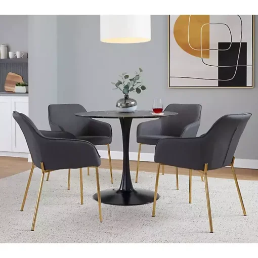 Gray Upholstered Daniella Dining Chairs, Set of 2