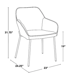 Gray Upholstered Daniella Dining Chairs, Set of 2