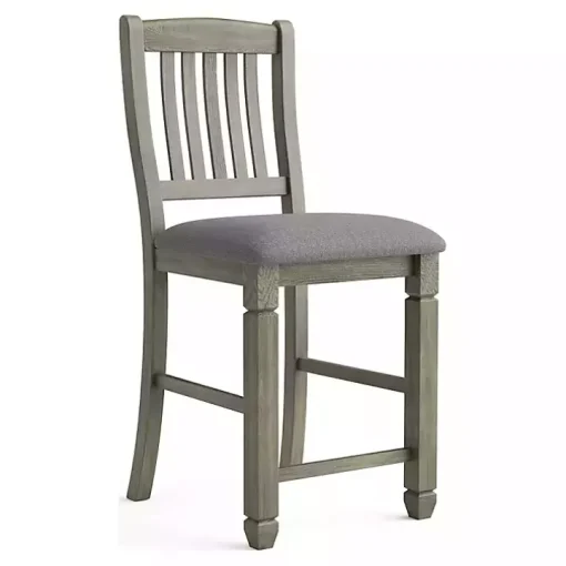 Gray Wire-Brushed Noreste Counter Stools, Set of 2