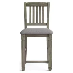 Gray Wire-Brushed Noreste Counter Stools, Set of 2