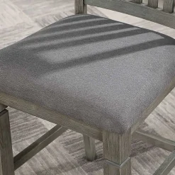Gray Wire-Brushed Noreste Counter Stools, Set of 2