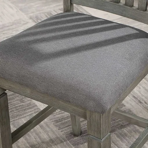 Gray Wire-Brushed Noreste Counter Stools, Set of 2