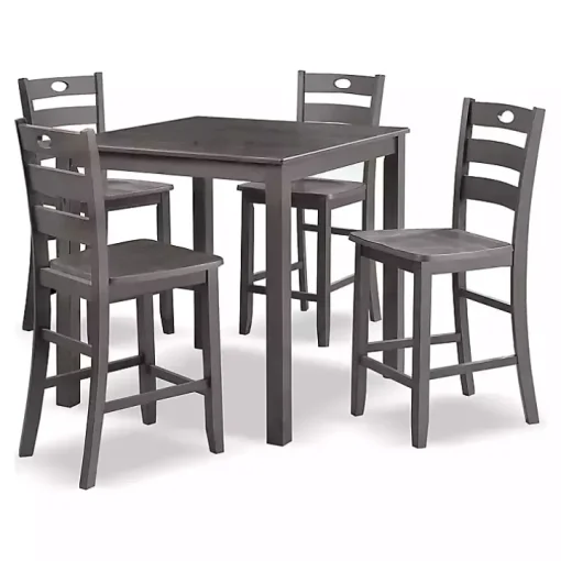 Gray Wood Brooke 5-pc. Counter Height Set