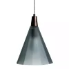 Green Bronze Glass Ombre Wide Taper Pendant Lamp
