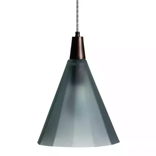 Green Bronze Glass Ombre Wide Taper Pendant Lamp