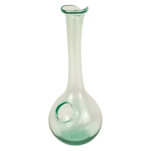 Green Glass Wine Decanter with Ice Pocket