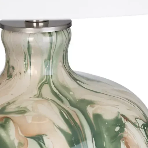Green Waverly Glass Table Lamp