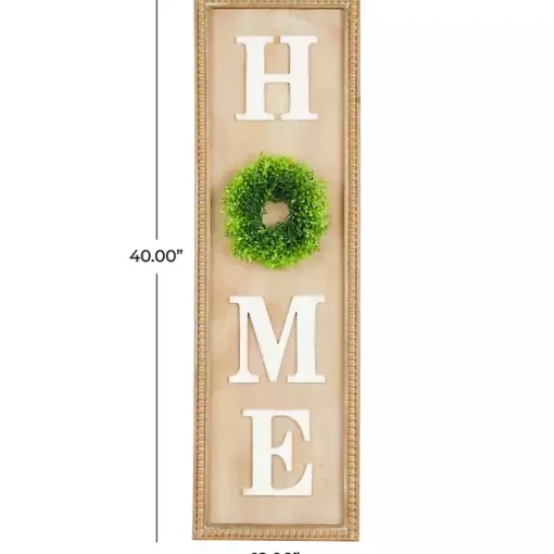 Home Wreath Wood Panel Wall Plaque