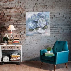 Hydrangea Blues Giclee Canvas Art Print, 18x18